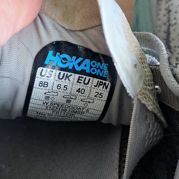 Hoka Speedgoat 5 Womens 8 Gray Trail Running Sneakers Breathable - Picture 7 of 14